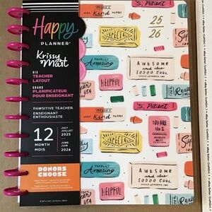 NEW! Happy Planner 2025-2026 “PAWSITIVE TEACHER” BIG 12-Month TEACHER Planner